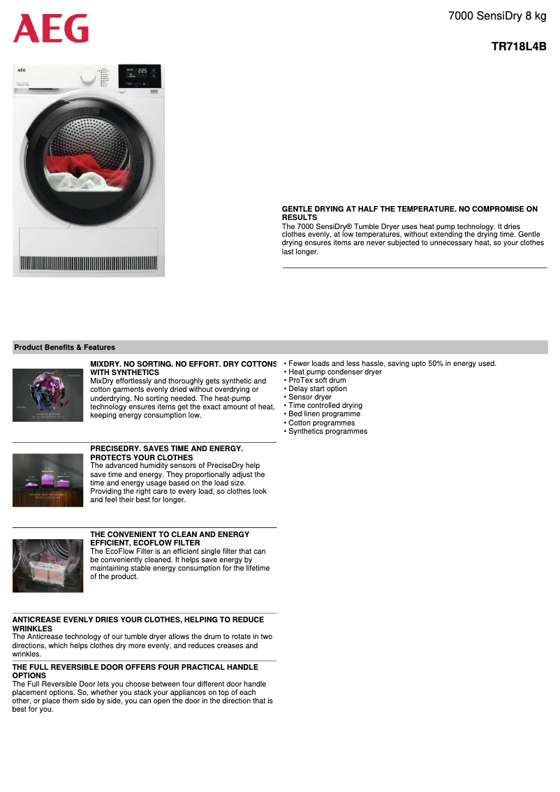 Imagen de la primera página del manual del dispositivo TR718L4B