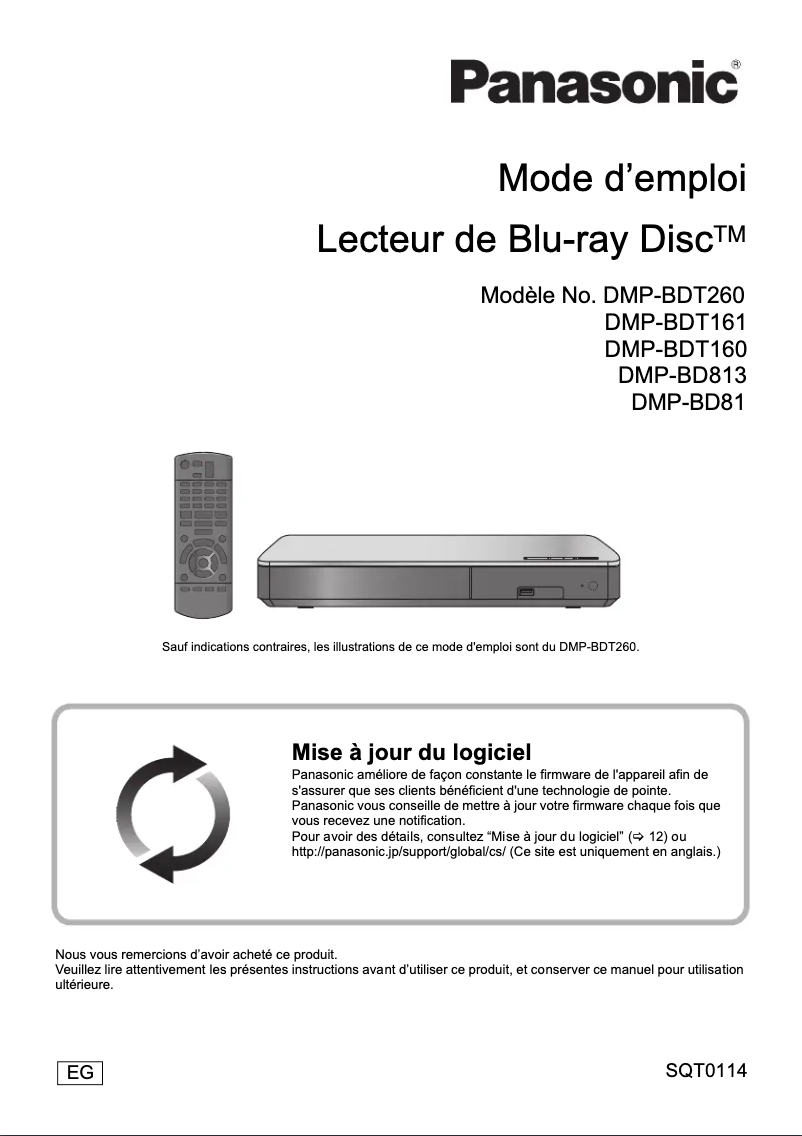 Imagen de la primera página del manual del dispositivo DMP-BDT160