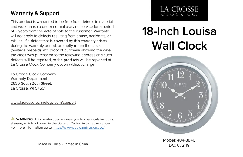 Imagen de la primera página del manual del dispositivo 404-3846