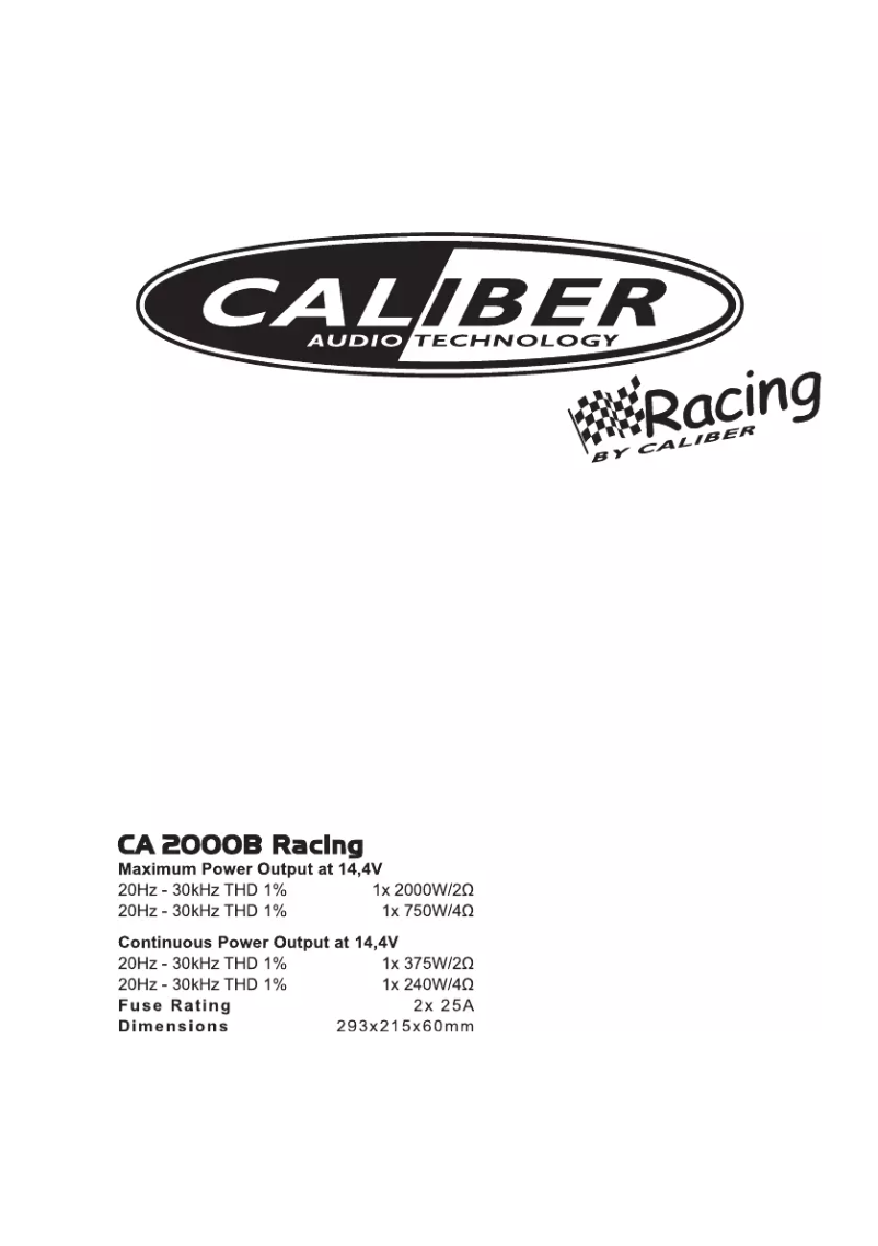 Página 1 del manual Manual de usuario Caliber PACK12D