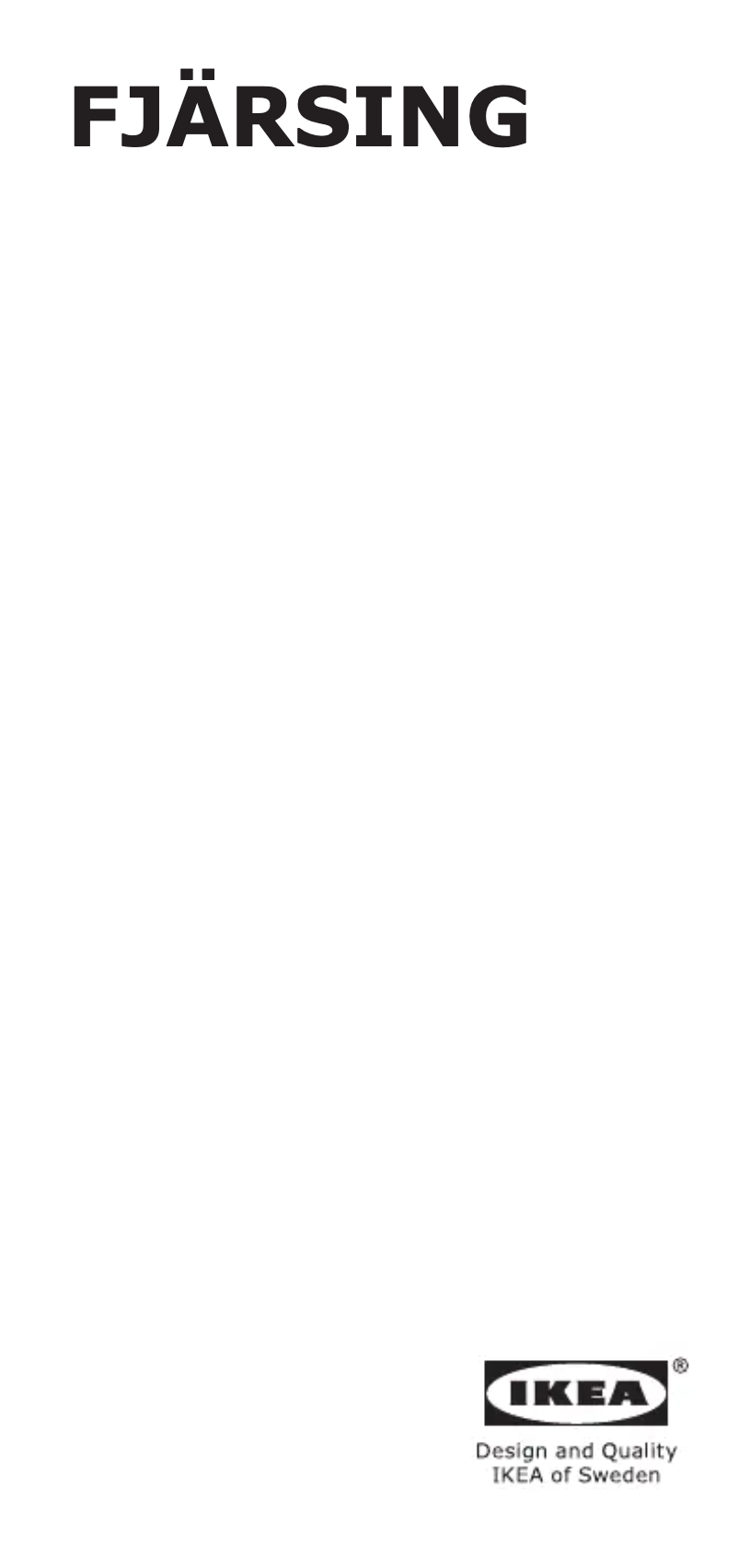 Imagen de la primera página del manual del dispositivo FJÄRSING 205.649.08