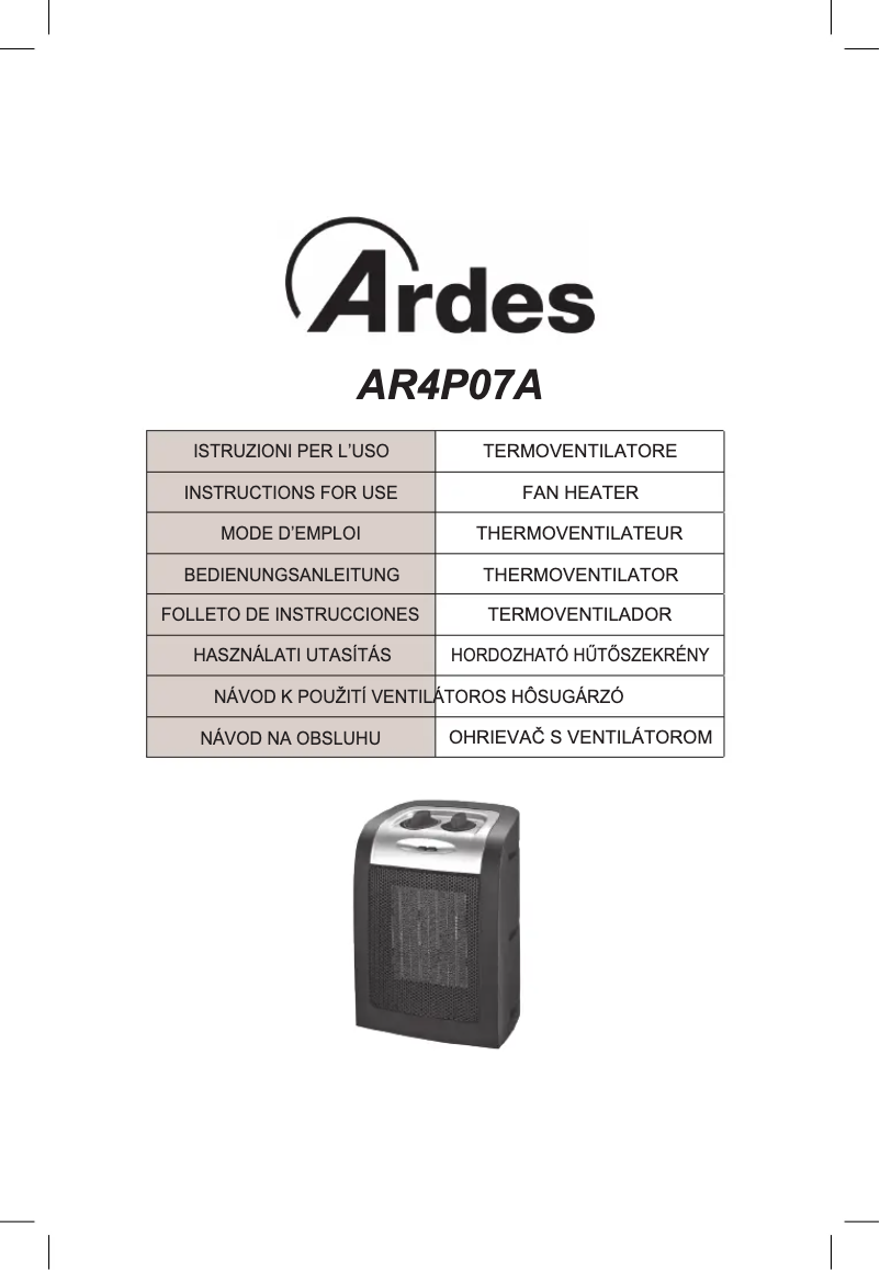 Página 1 del manual Manual de usuario Ardes AR4P07A