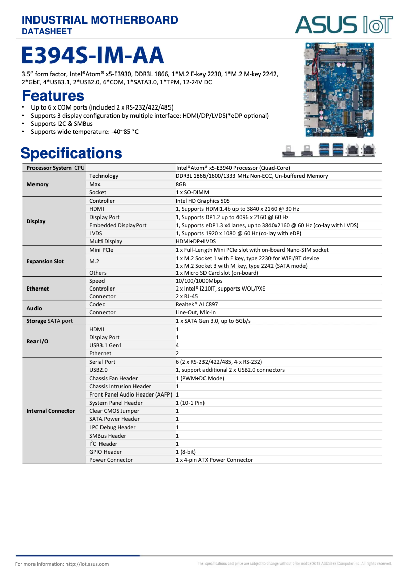 Página 1 del manual Ficha técnica Asus E394S-IM-AA