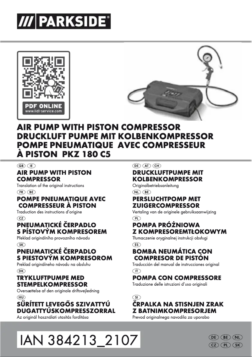 Imagen de la primera página del manual del dispositivo PKZ 180 C5