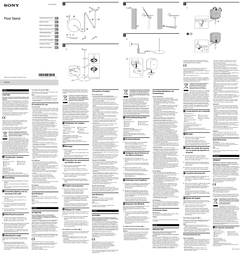 Imagen de la primera página del manual del dispositivo LSPX-PS1