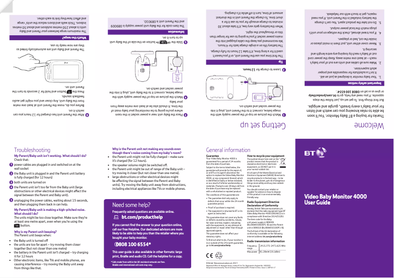 Página 1 del manual Manual de usuario BT Video Baby Monitor 4000