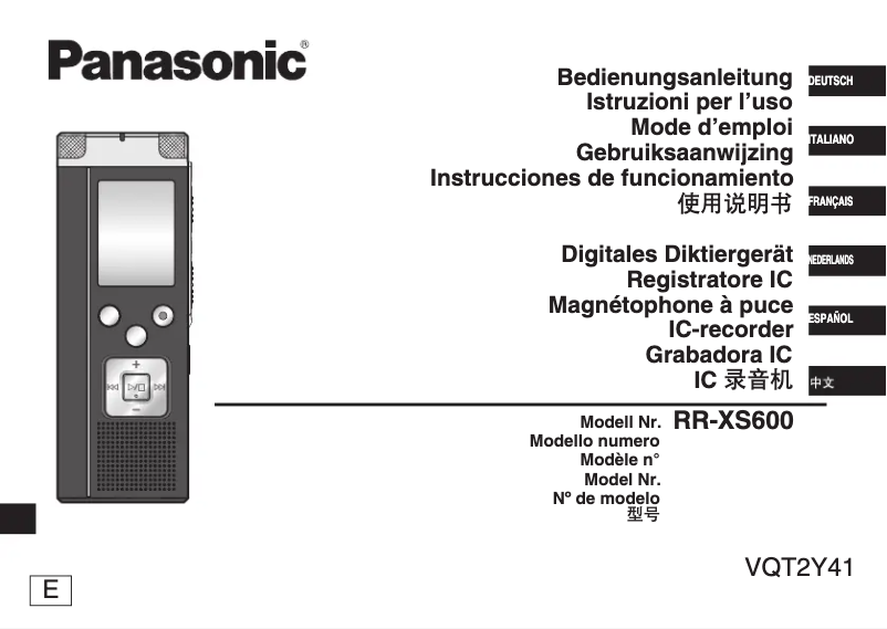 Página nº 1 - Manual de usuario Panasonic RR-XS600