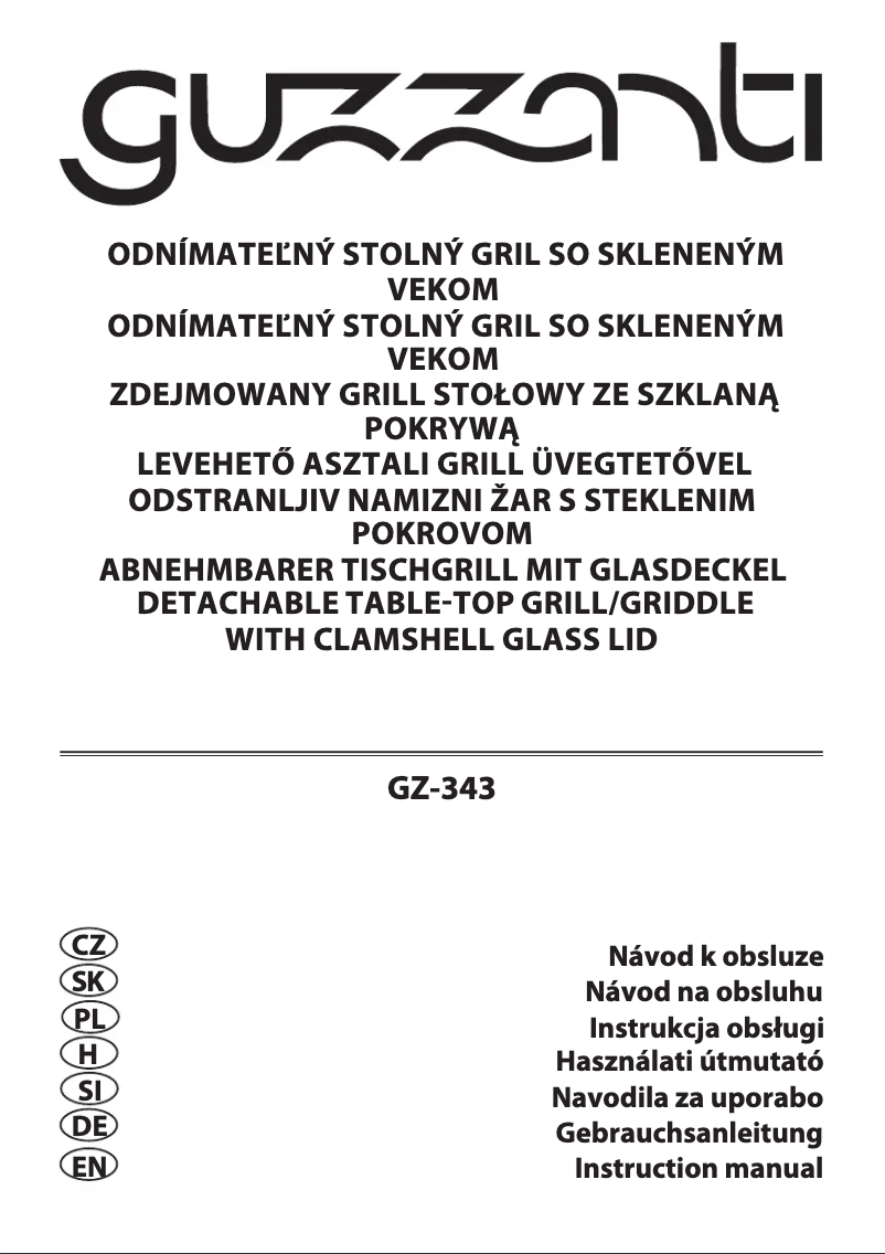 Imagen de la primera página del manual del dispositivo GZ-343