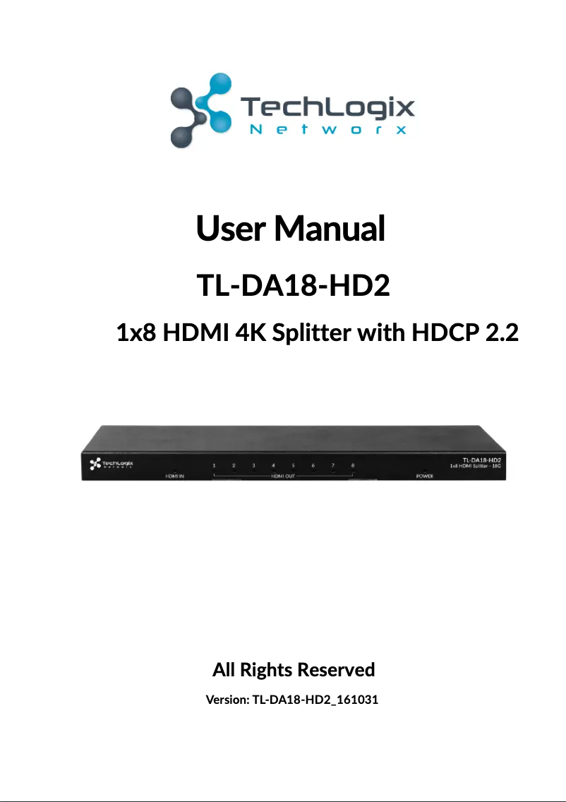 Página 1 del manual Manual de usuario TechLogix Networx TL-DA18-HD2
