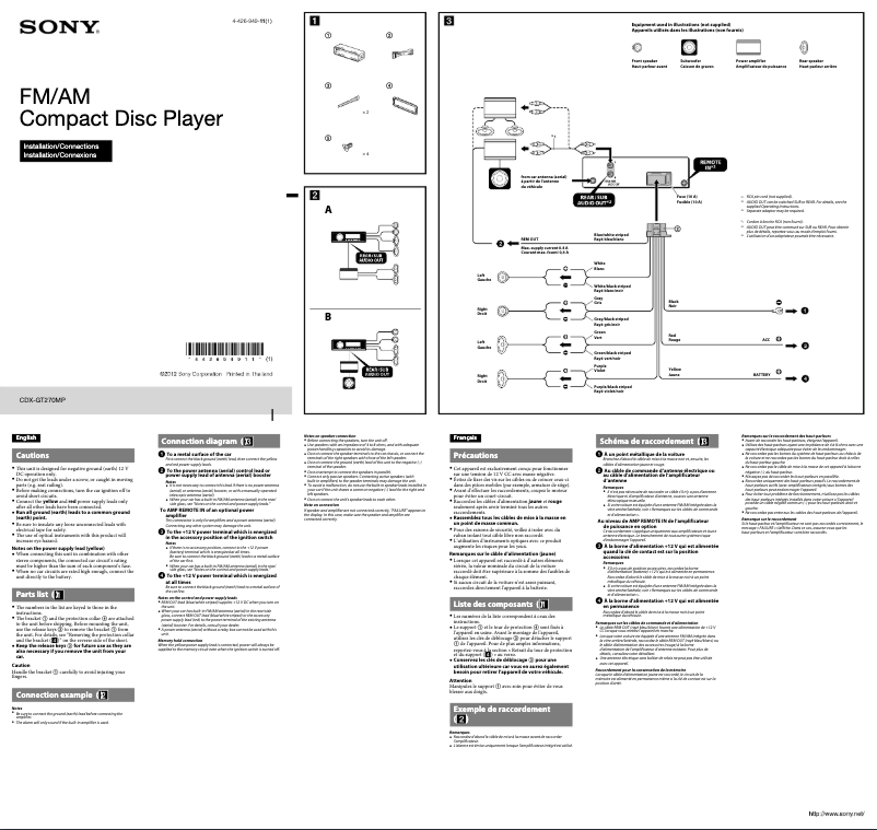 Imagen de la primera página del manual del dispositivo CDX-GT270MP