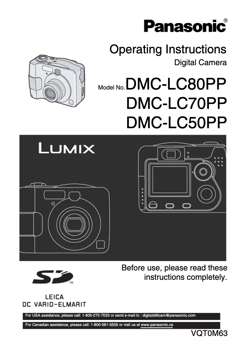 Imagen de la primera página del manual del dispositivo Lumix DMC-LC80PP