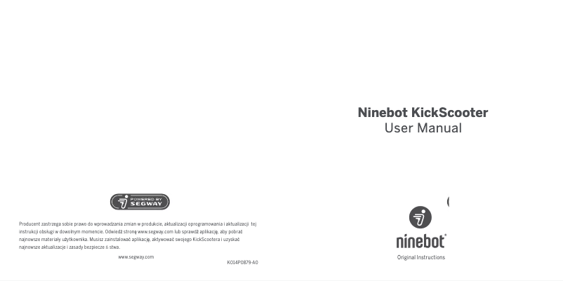 Imagen de la primera página del manual del dispositivo Ninebot KickScooter E45