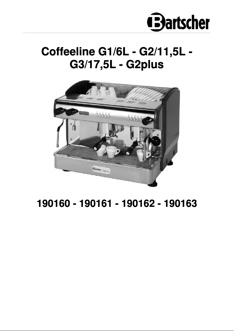 Página 1 del manual Manual de usuario Bartscher Coffeeline G2/11,5L