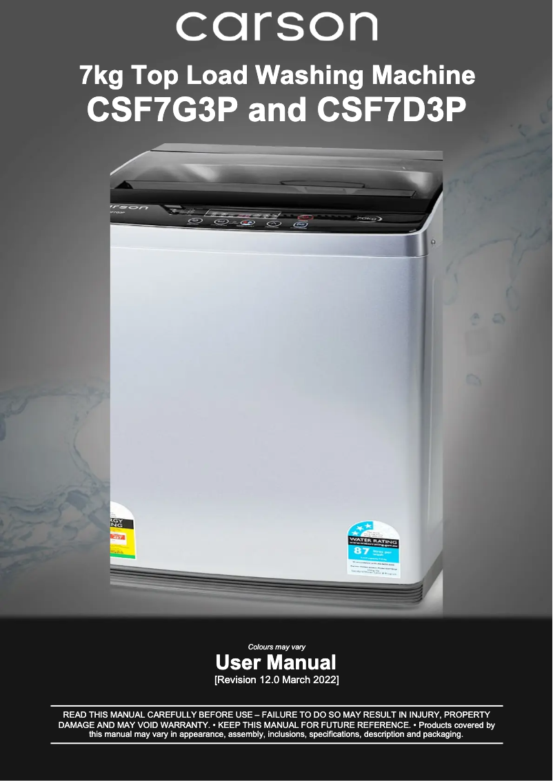 Página 1 del manual Manual de usuario Carson CSF7D3P