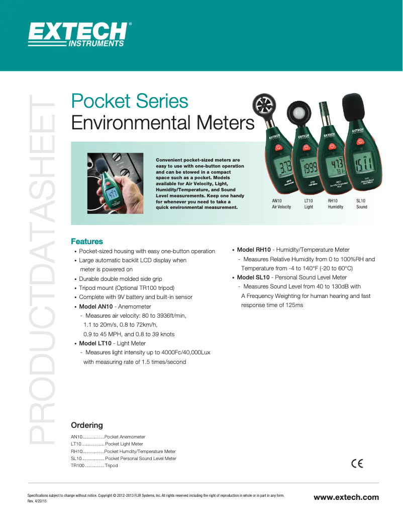 Página nº 1 - Ficha técnica Extech AN10