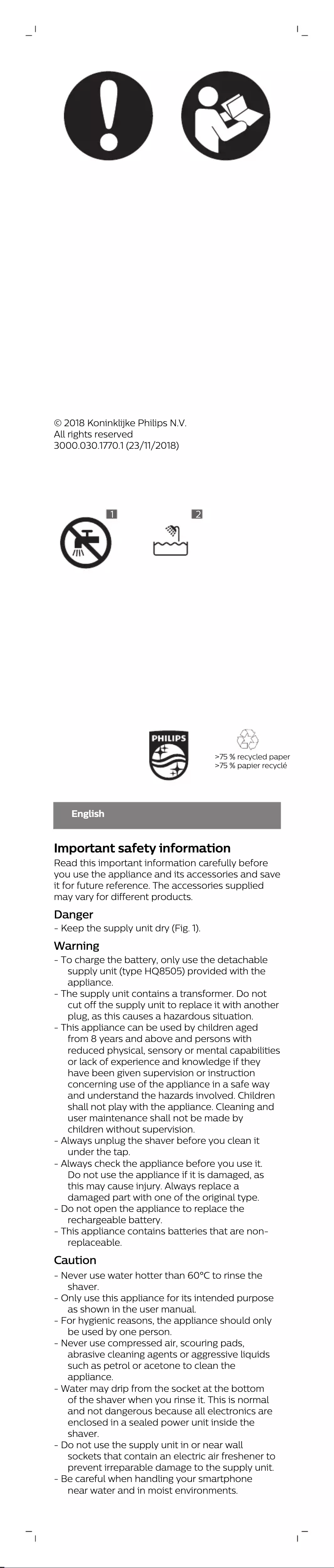 Página 1 del manual Folleto Philips Series 7000 S7910