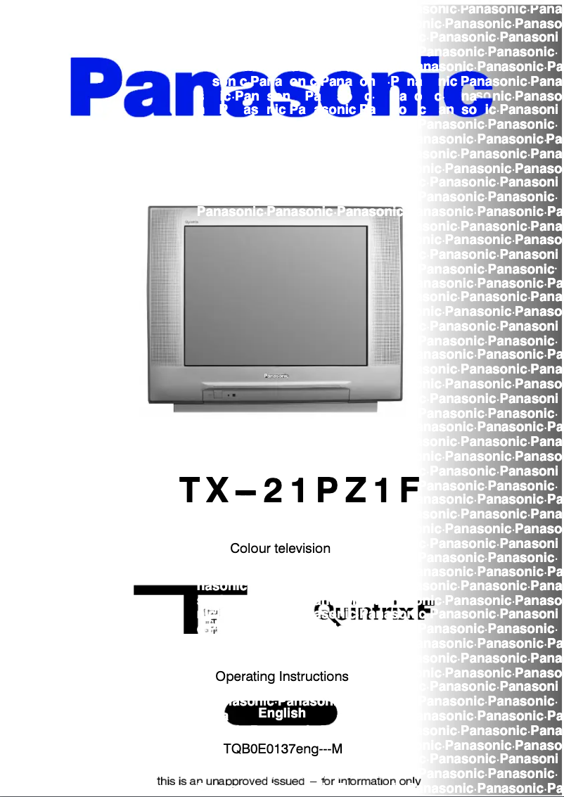Página nº 1 - Manual de usuario Panasonic TX-21PZ1F