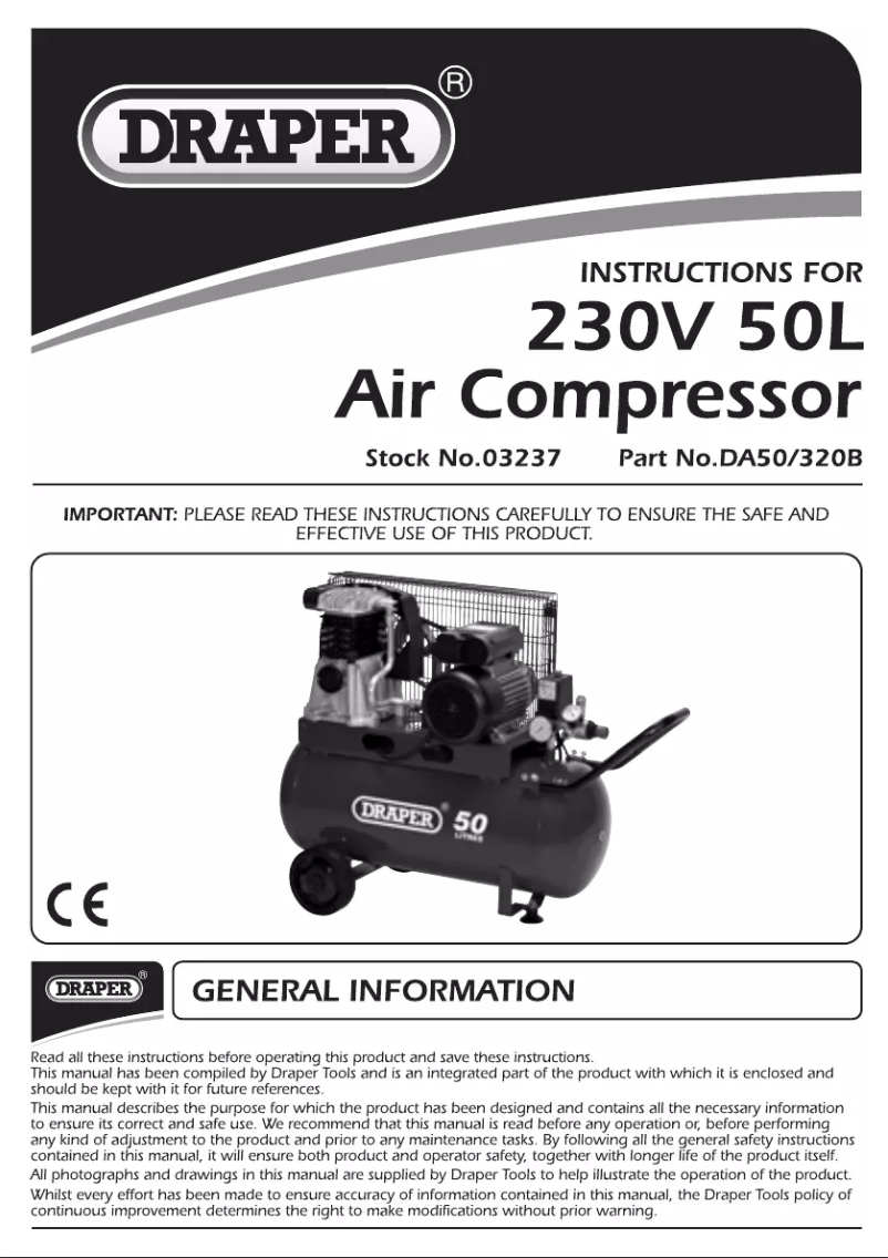 Página 1 del manual Manual de usuario Draper 230V 50L