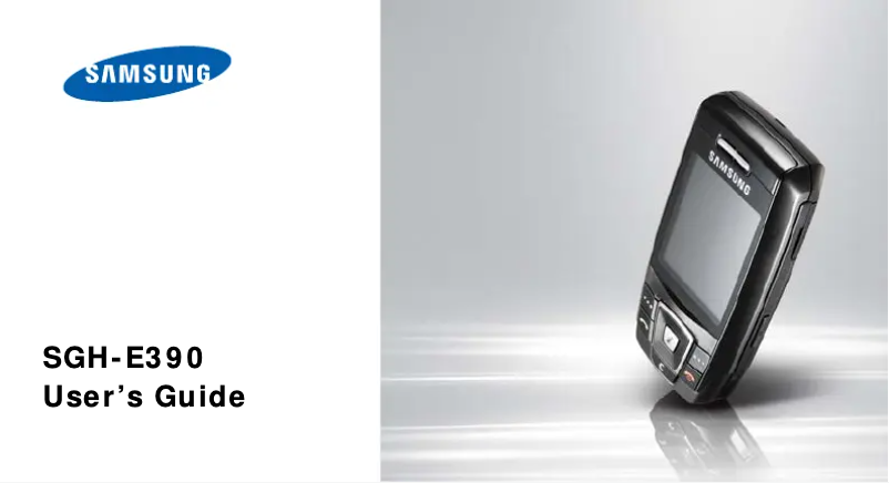 Imagen de la primera página del manual del dispositivo SGH-E390