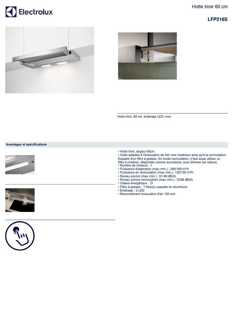 Imagen de la primera página del manual del dispositivo LFP216S