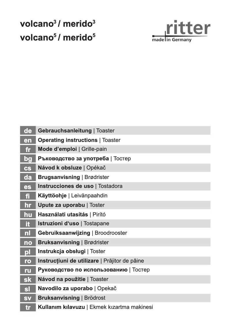 Página 1 del manual Manual de usuario Ritter Volcano 3