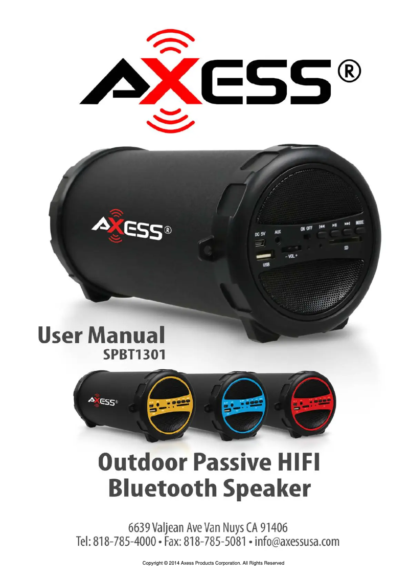 Página nº 1 - Manual de usuario AXESS SPBT1031