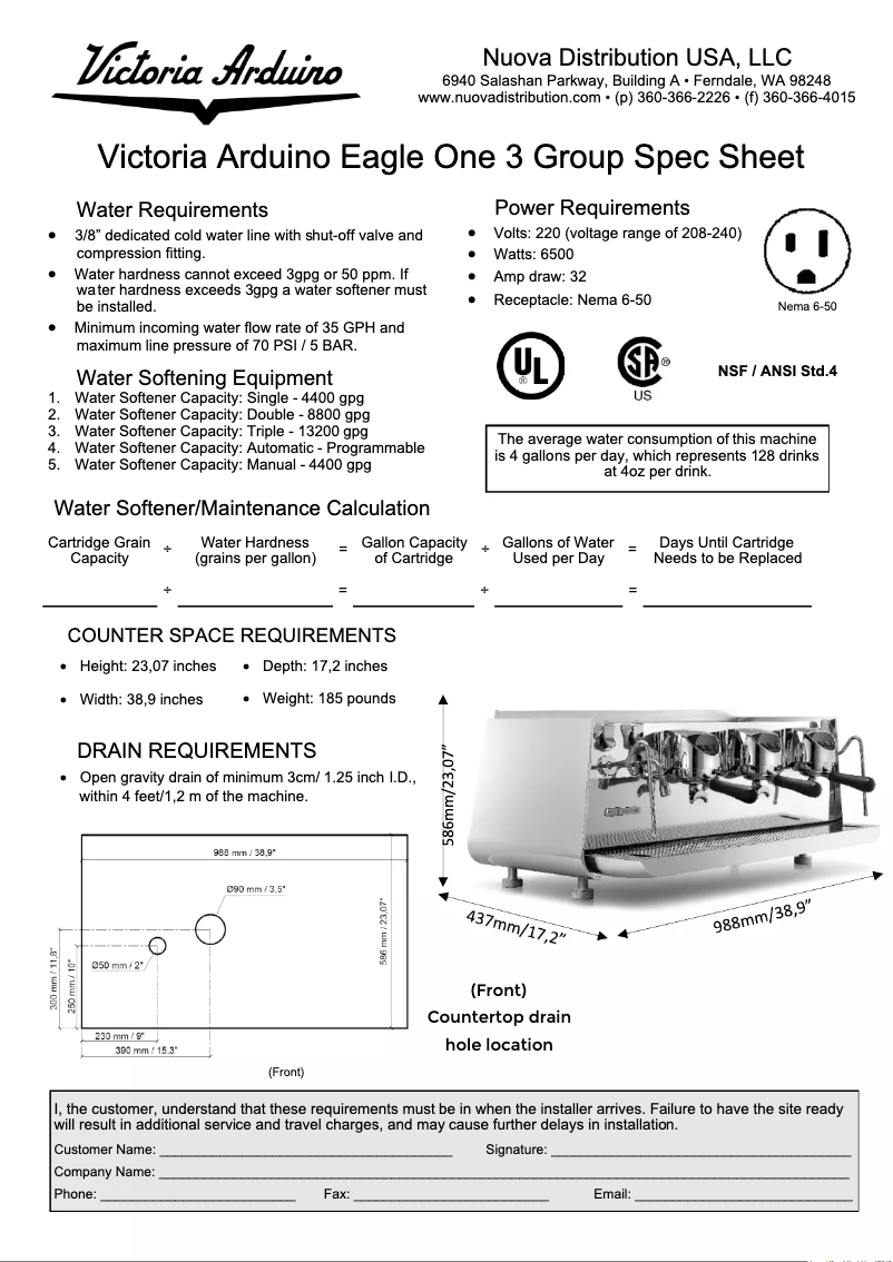 Página 1 del manual Ficha técnica Victoria Arduino Eagle One