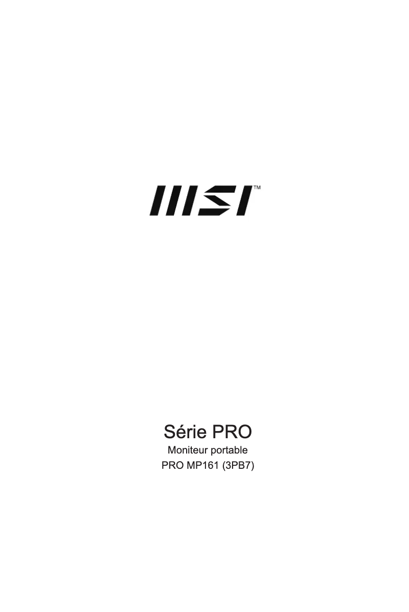 Página nº 1 - Manual de usuario MSI PRO MP161