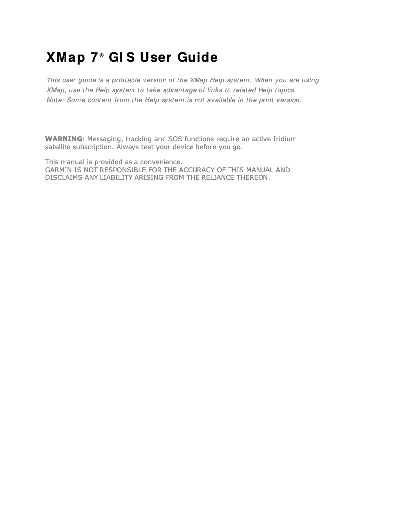 Imagen de la primera página del manual del dispositivo XMap 7