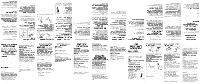 Página 1 del manual Manual de usuario Conair ConairMan GMT1800