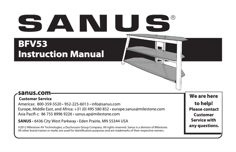 Página 1 del manual Manual de usuario Sanus BFV53