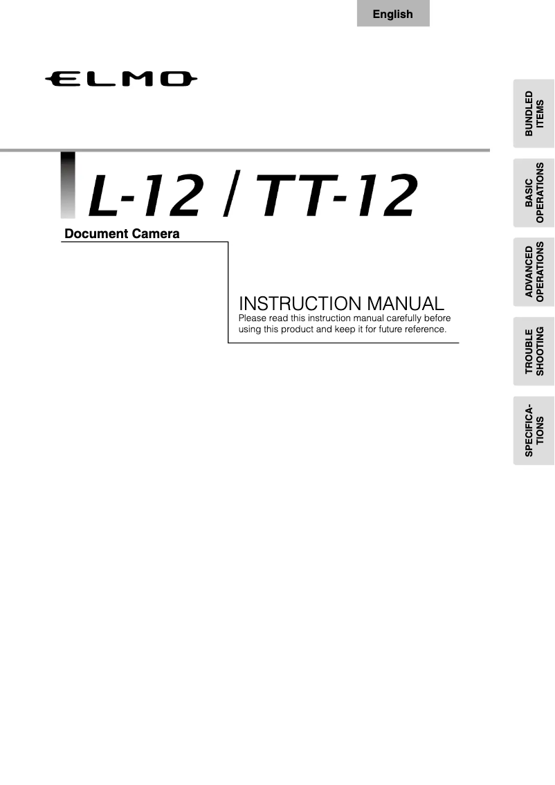 Página nº 1 - Manual de usuario Elmo TT-12