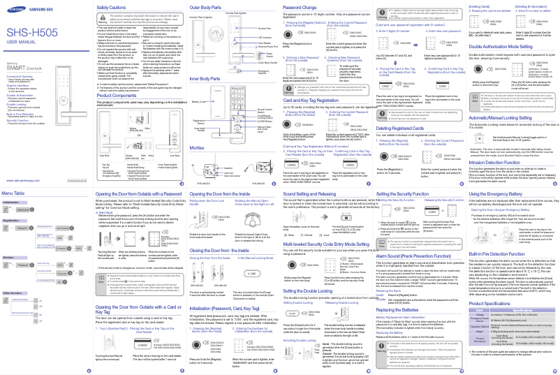 Imagen de la primera página del manual del dispositivo SHS-H505