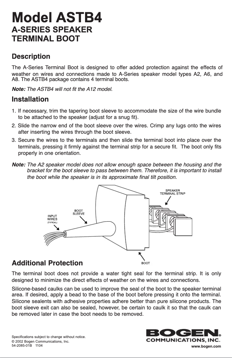 Página 1 del manual Manual de usuario Bogen ASTB4