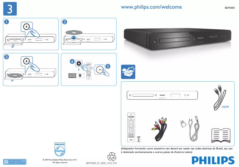 Página 1 del manual Manual de usuario Philips BDP3000