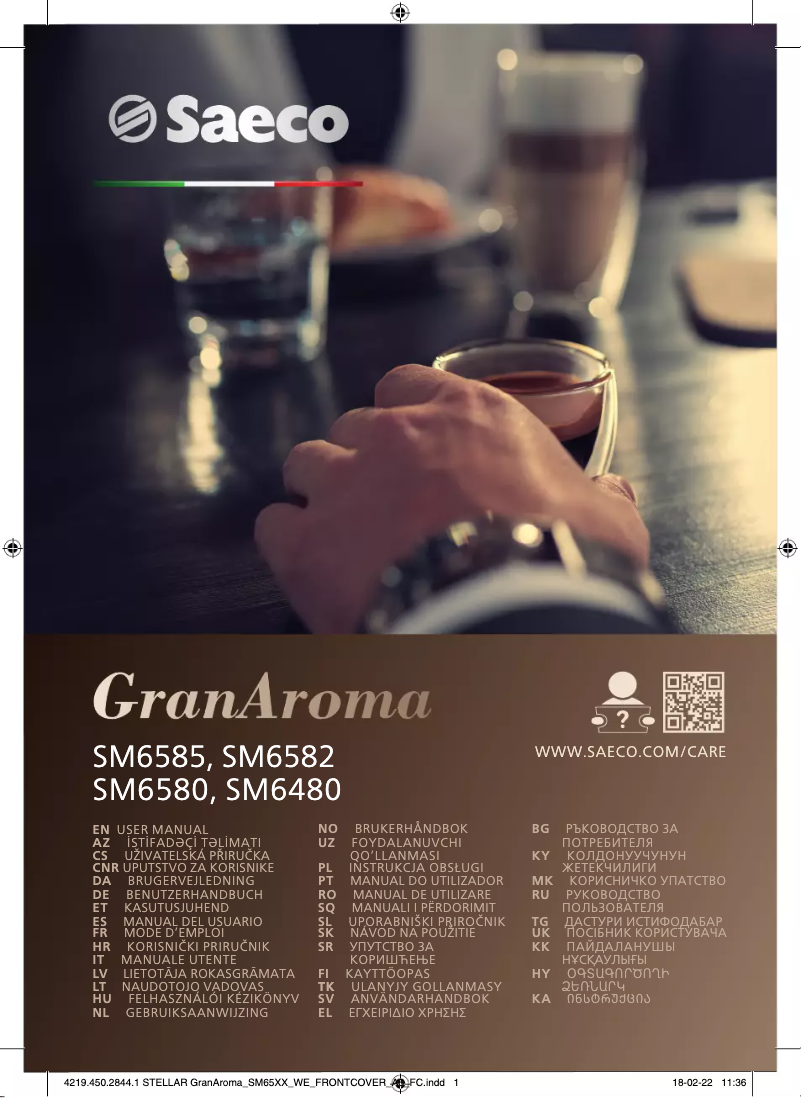 Imagen de la primera página del manual del dispositivo Saeco GranAroma SM6585