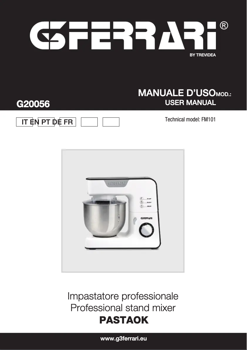 Imagen de la primera página del manual del dispositivo G20056