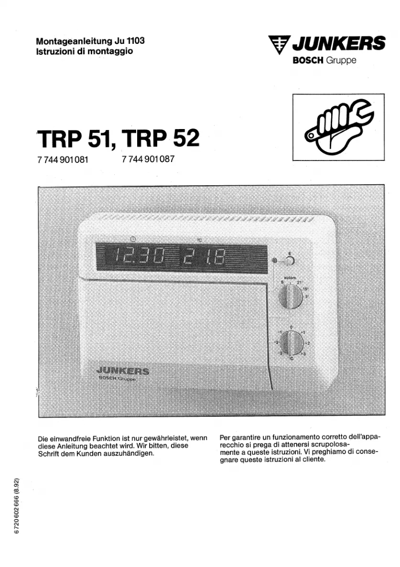 Imagen de la primera página del manual del dispositivo TRP 51