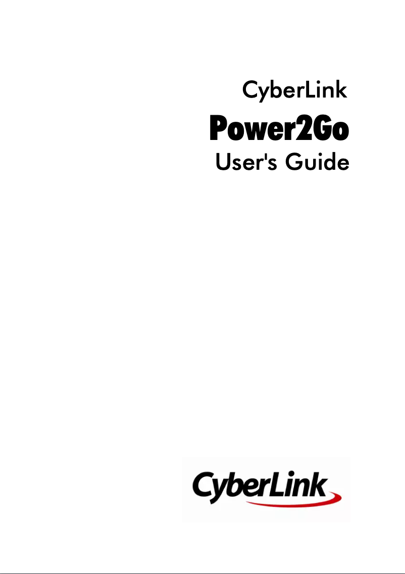 Página nº 1 - Manual de usuario Cyberlink Power2Go 8