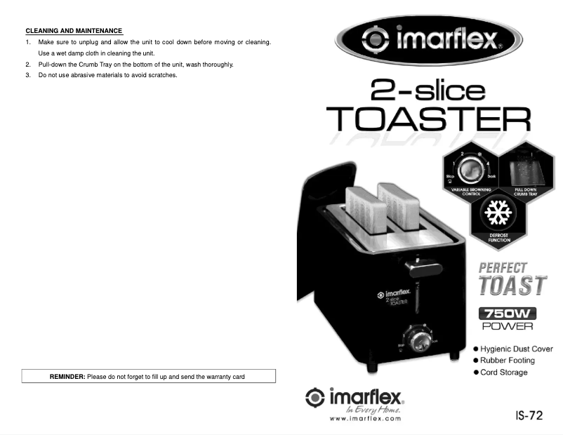 Imagen de la primera página del manual del dispositivo IS-72