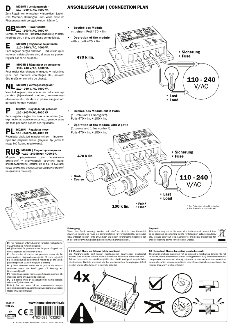 Página 1 del manual Manual de usuario Kemo M028N