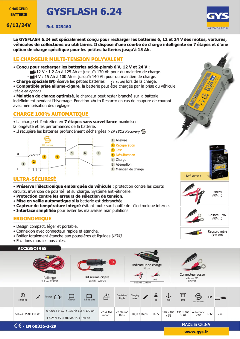 Imagen de la primera página del manual del dispositivo Gysflash 6.24