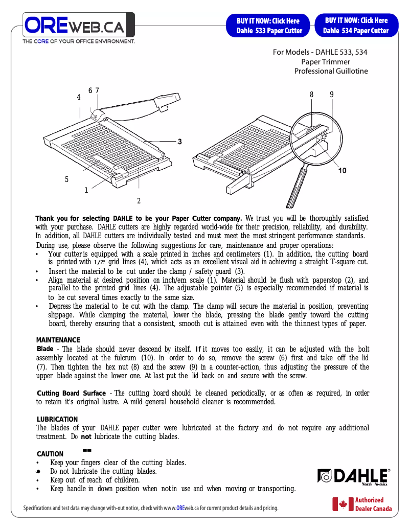 Página nº 1 - Manual de usuario Dahle 534