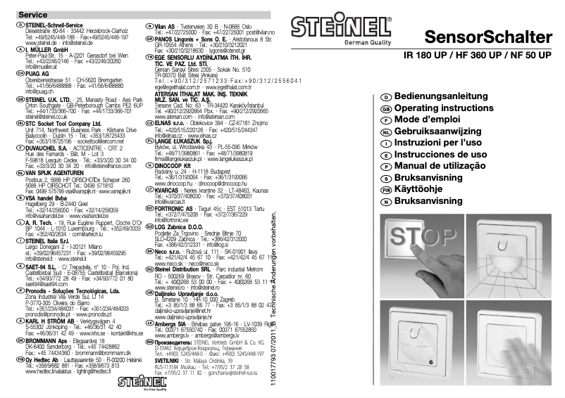 Página 1 del manual Manual de usuario Steinel HF 360 UP