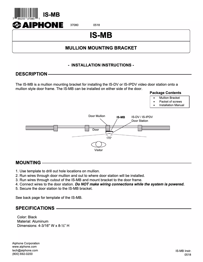 Imagen de la primera página del manual del dispositivo IS-MB