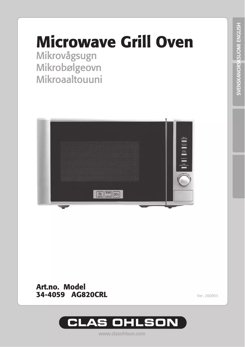 Página 1 del manual Manual de usuario Clas Ohlson AG820CRL