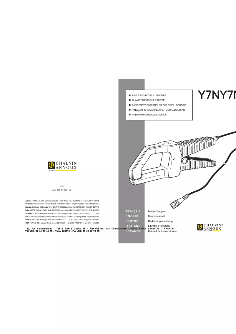Imagen de la primera página del manual del dispositivo Y7N