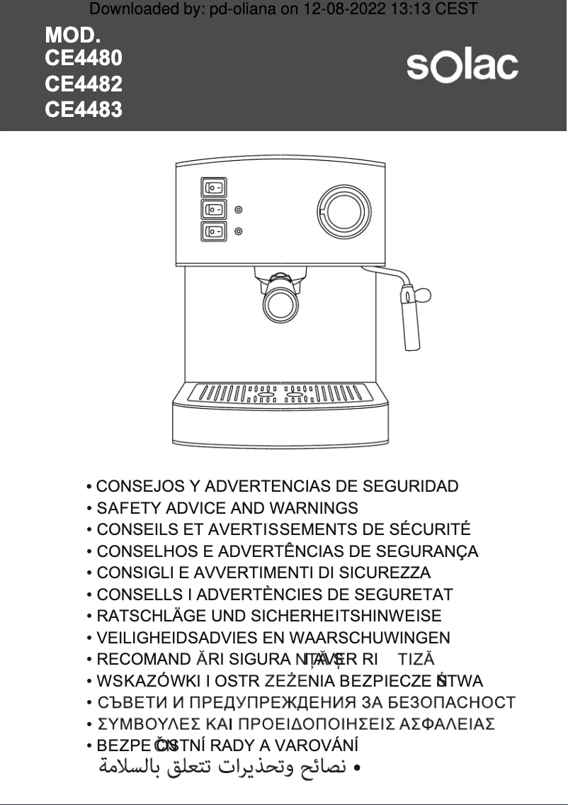 Imagen de la primera página del manual del dispositivo CE4480