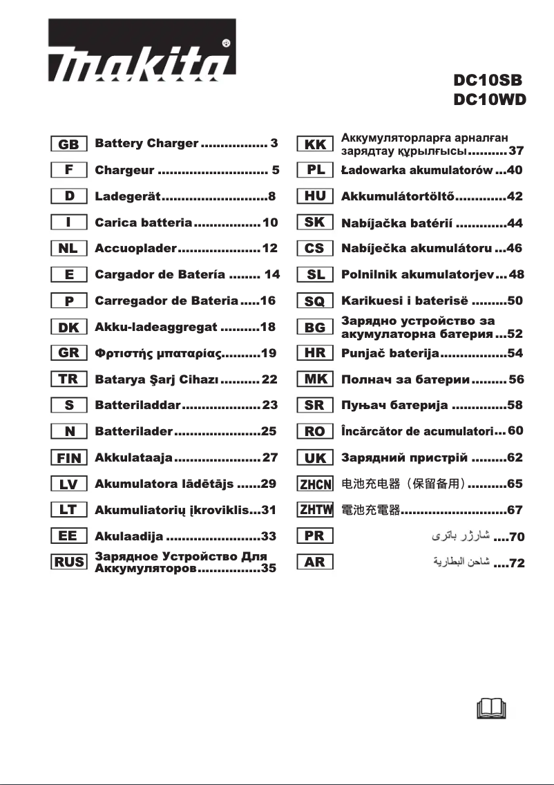 Página 1 del manual Manual de usuario Makita DC10WD