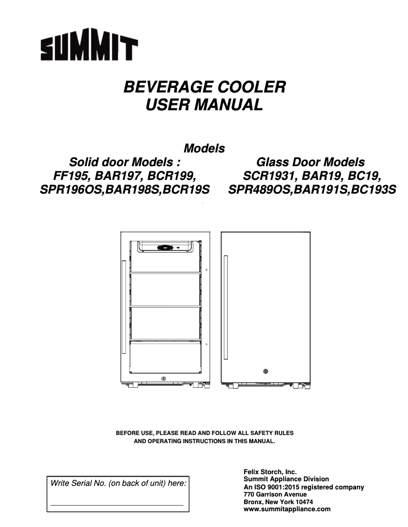 Imagen de la primera página del manual del dispositivo FF195CSS